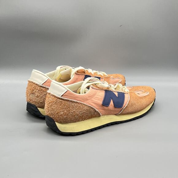 New Balance Shoes Mens 12 Orange Suede Road Running Athletic Sneakers Comfort